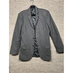 Gap Blazer Mens Large Gray Herringbone Tweed Sport Coat Jacket Two Button Lined